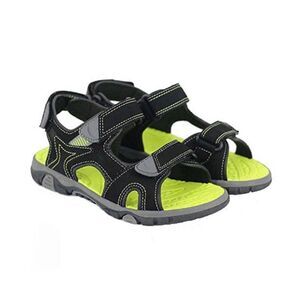 Khombu Boy's Black Green Adjustable Strap Outdoor Sporty Sandals Size 2